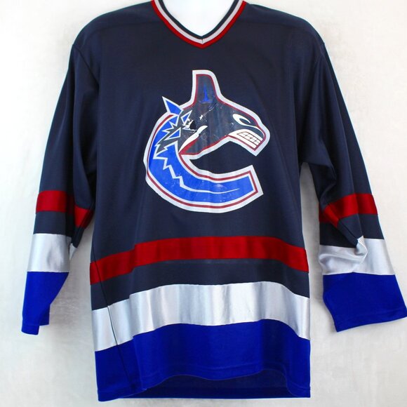 Vintage 90s CCM Vancouver Canucks Orca NHL Hockey Jersey Mens M - Picture 1 of 7